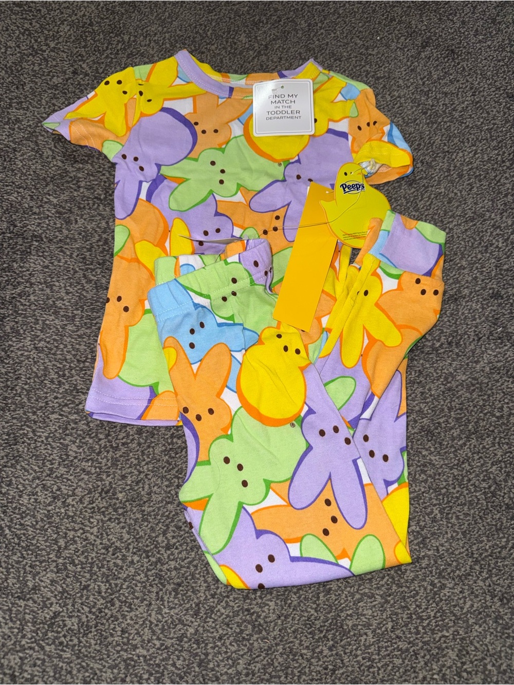Peeps Easter Bunny Pajama Set Size 4 NWT Unisex Kids